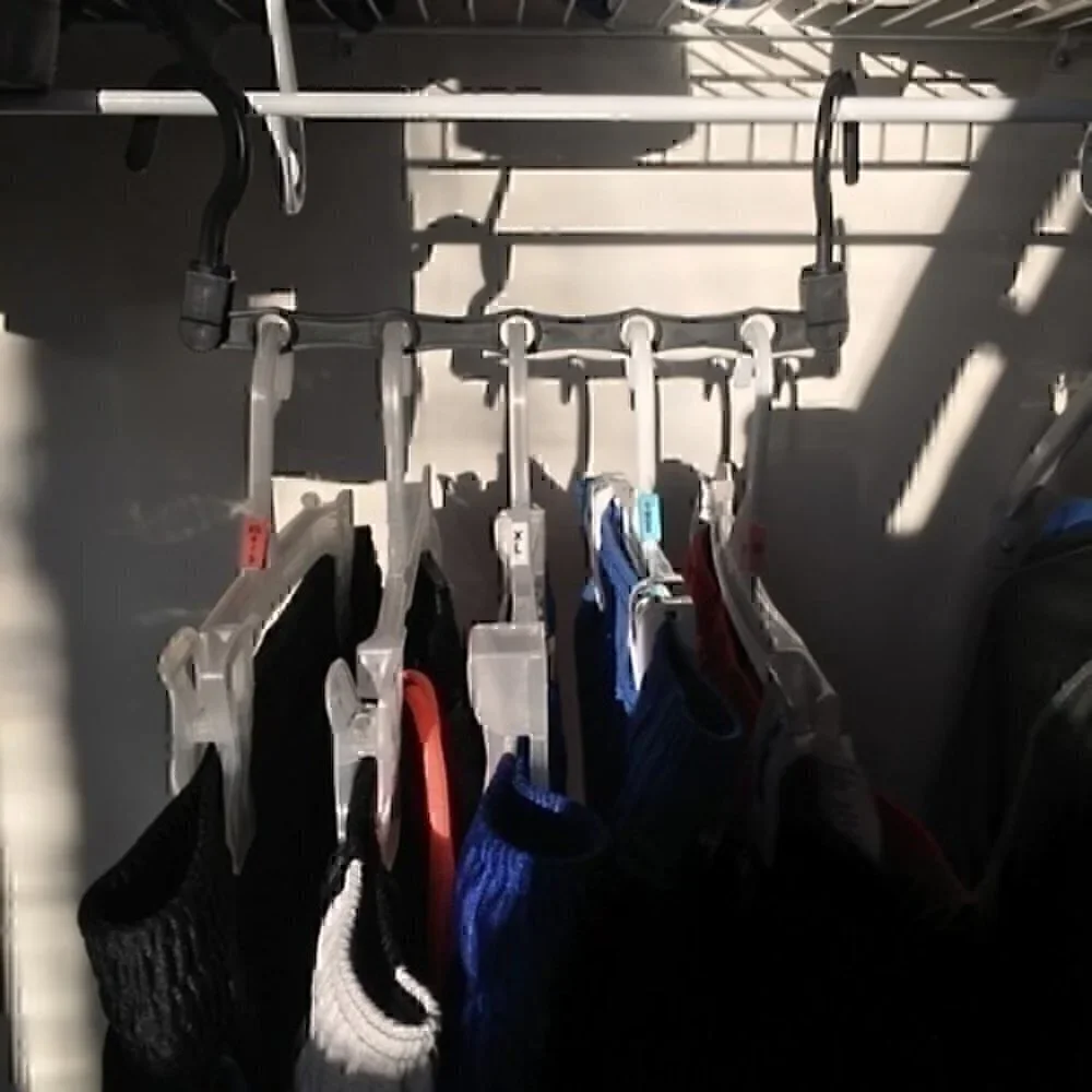5 Black Wonder Hanger Max. Closet space saver organizer